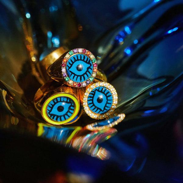 Ileana Makri Neon Yellow Evil Eye Chevalier