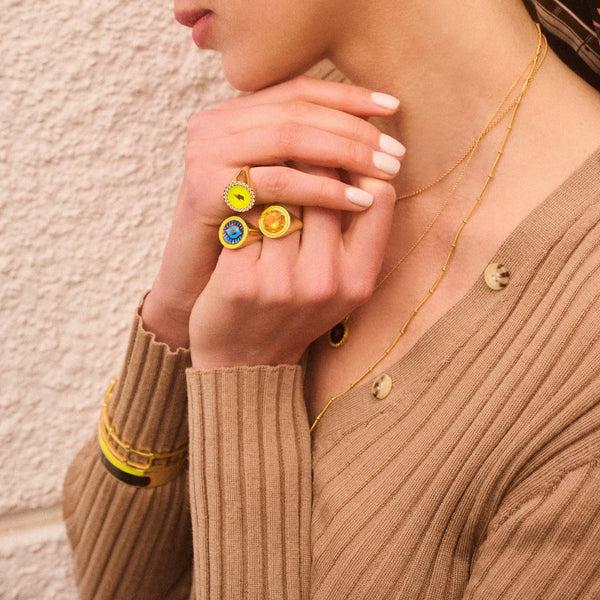 Ileana Makri Neon Yellow Evil Eye Chevalier