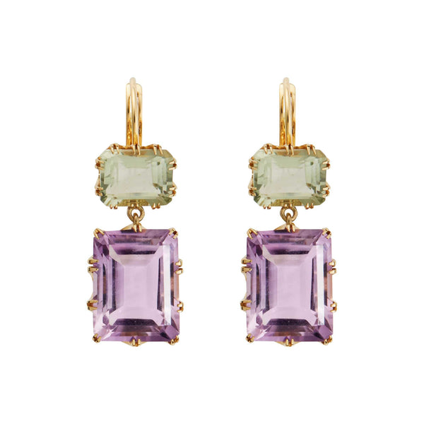 ileana makri Oblong Crown Green & Pink Amethyst