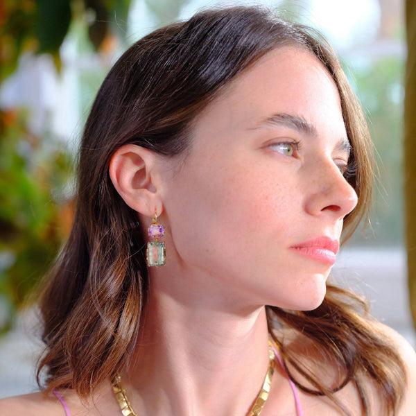 Ileana Makri Oblong Crown Pink & Green Amethyst