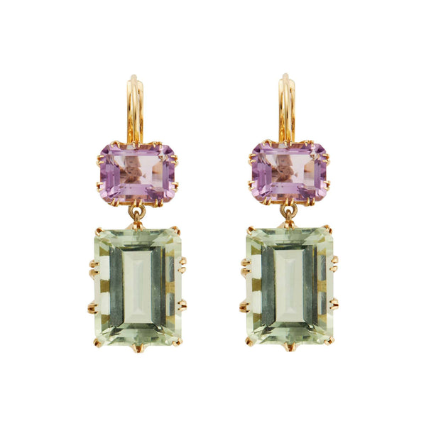 ileana makri Oblong Crown Pink & Green Amethyst