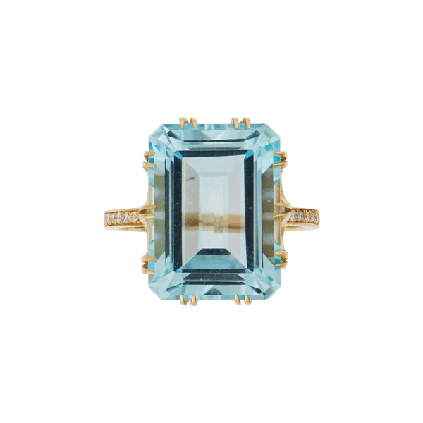 Ileana Makri Oblong Crown Solitaire Blue Topaz