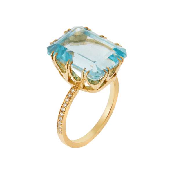 ileana makri Oblong Crown Solitaire Blue Topaz