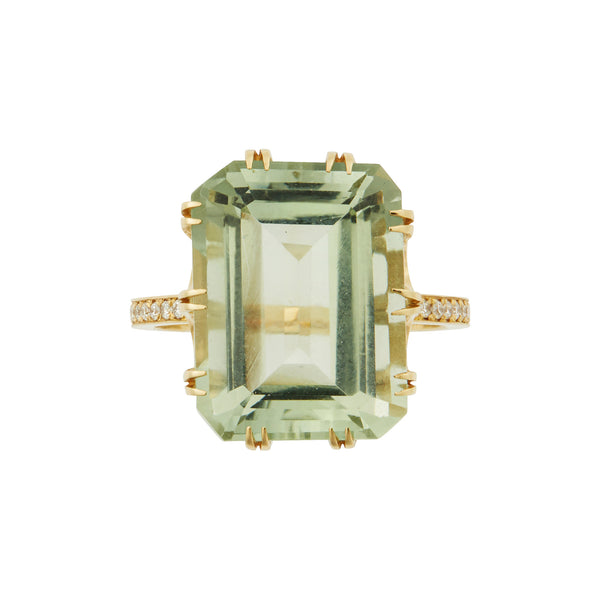 Ileana Makri Oblong Crown Solitaire Green Amethyst