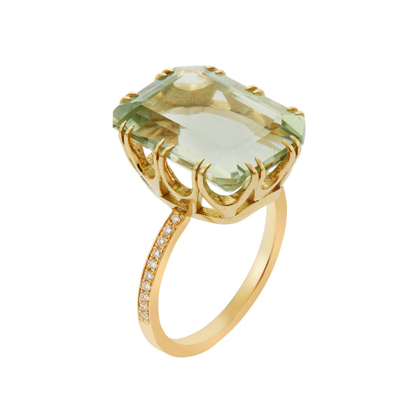 ileana makri Oblong Crown Solitaire Green Amethyst