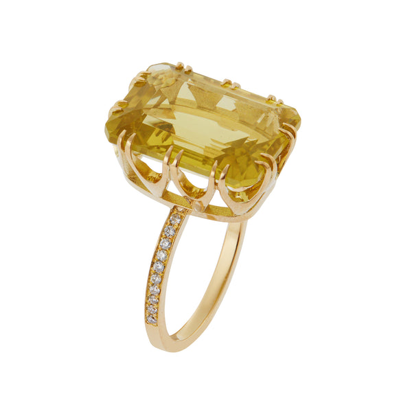 ileana makri Oblong Crown Solitaire Lemon Topaz