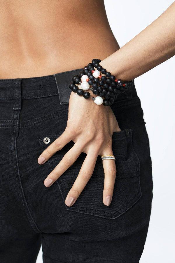Ileana Makri Onyx & Black Pearl Bracelet 43