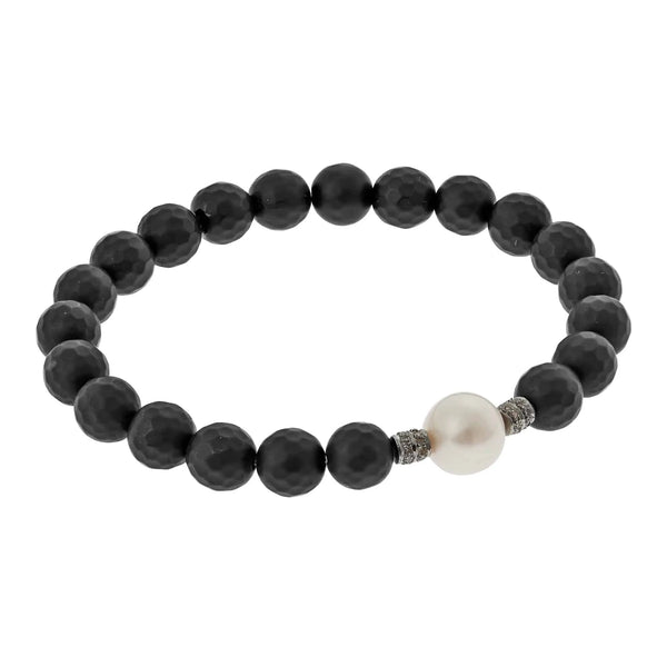 Ileana Makri Onyx & White Pearl Bracelet 44