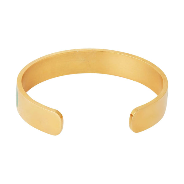 Ileana Makri Oval Eye Green Enamel Cuff