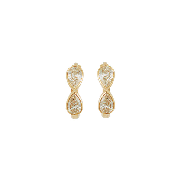 Ileana Makri Pear Diamond Huggie Hoops Y-D