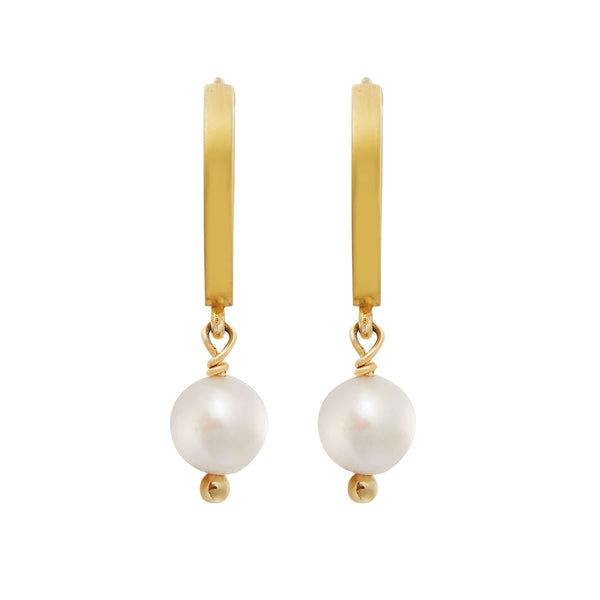 Ileana Makri Pearl Drop Mini Hoops Slv-yp