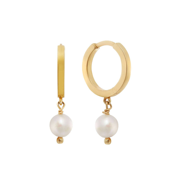 ileana makri Pearl Drop Mini Hoops slv-yp