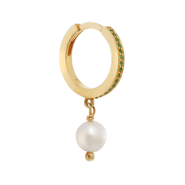 Ileana Makri Pearl Drop Mini Hoops Slv-yp-ts