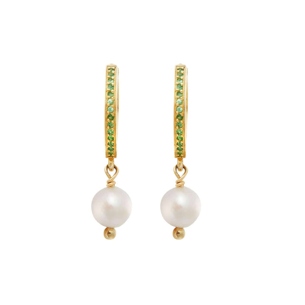 ileana makri Pearl Drop Mini Hoops slv-yp-ts