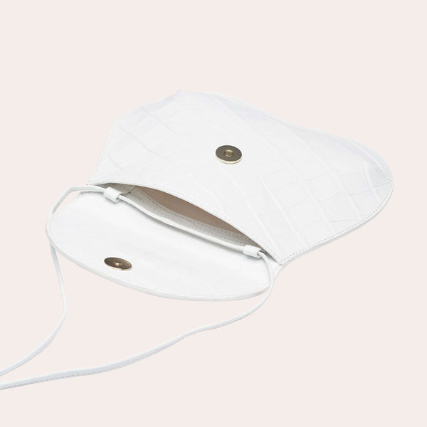 Ileana Makri Pebble Mini Bag White Croc