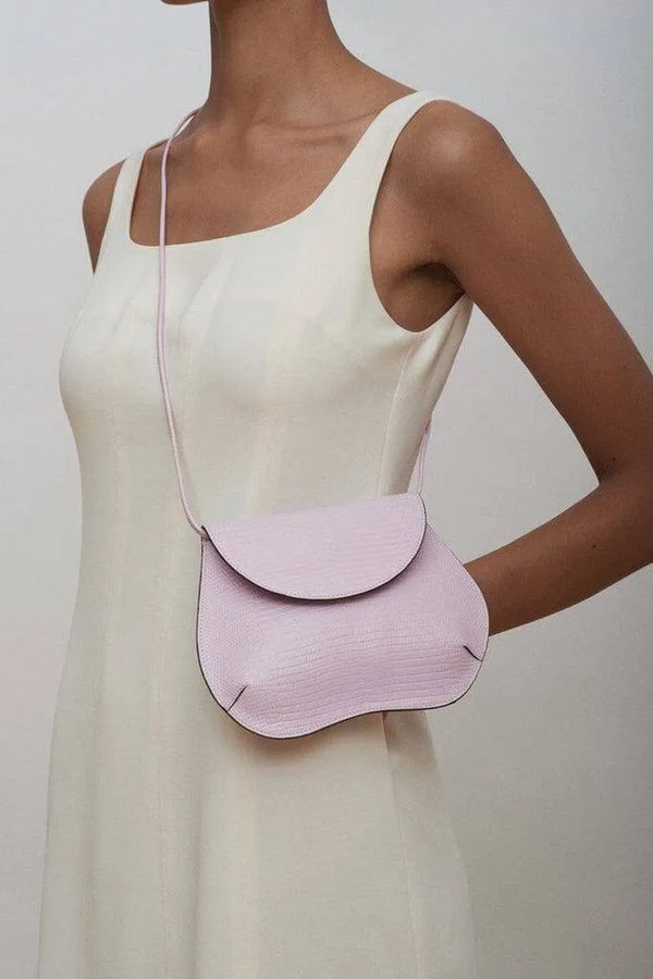 Ileana Makri Pebble Mini Bag White Croc