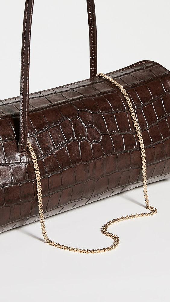 Ileana Makri Pencil Case Bag Croc Embossed Brown