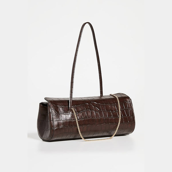 ileana makri Pencil Case Bag Croc Embossed Brown