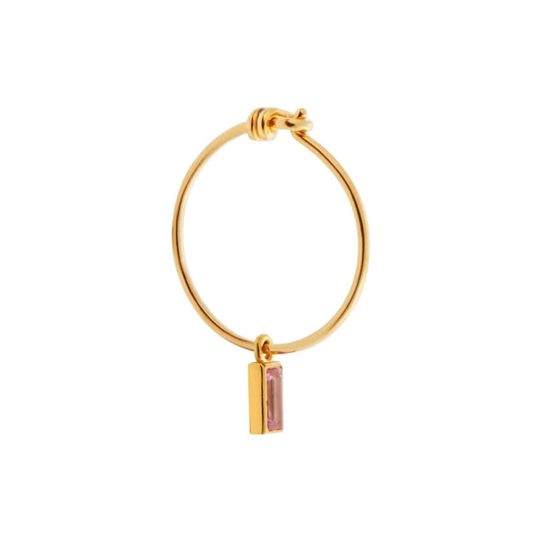 Ileana Makri Pink Baguette Sapphire Hoops