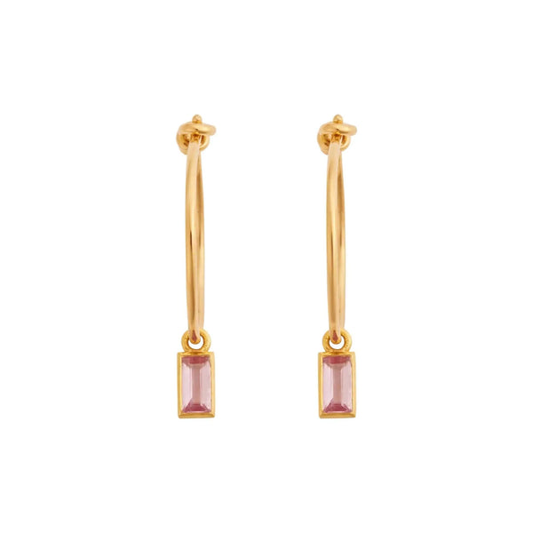ileana makri Pink Baguette Sapphire Hoops