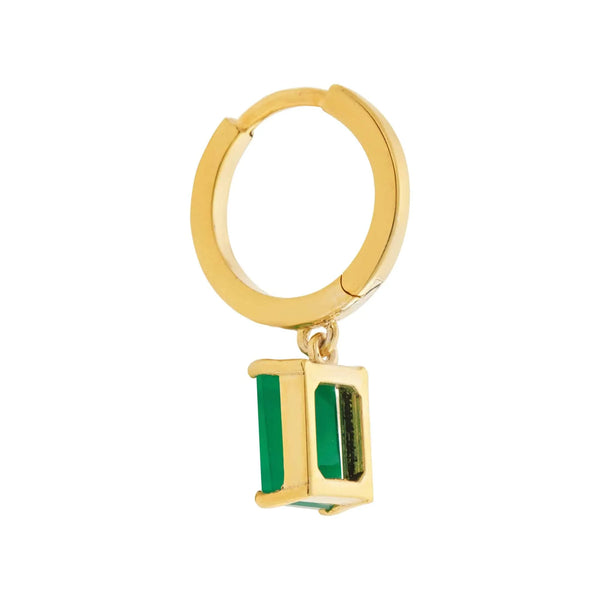 Ileana Makri Pink Enamel Green Agate Hoops