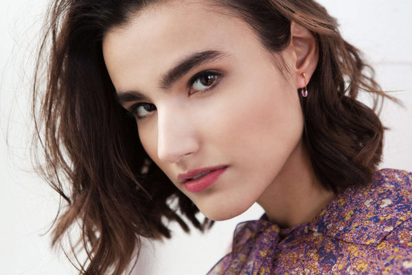 Ileana Makri Pink Enamel Safety Pin Earring