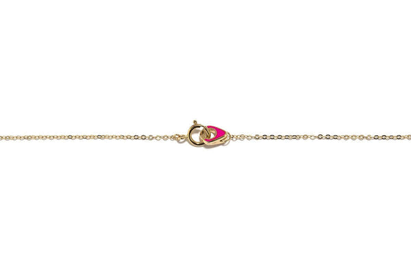 Ileana Makri Pink Glitter Heart Necklace
