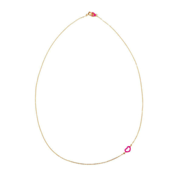 Ileana Makri Pink Glitter Heart Necklace