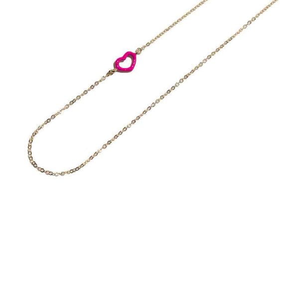 ileana makri Pink Glitter Heart Necklace