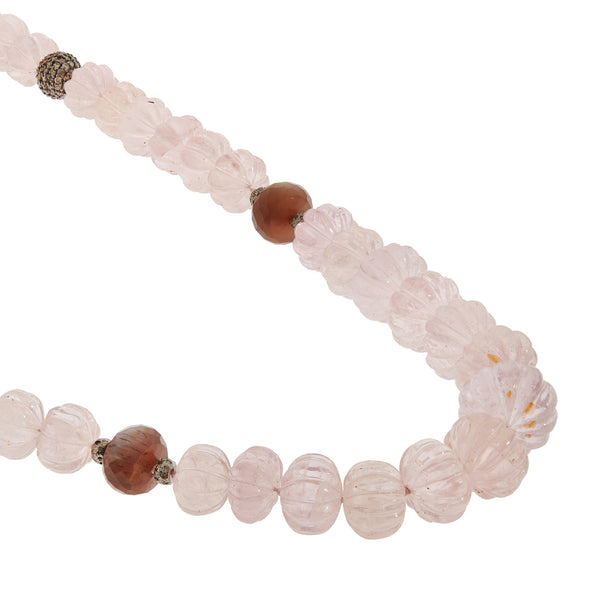 Ileana Makri Pink Morganite Beaded Necklace (90cm)