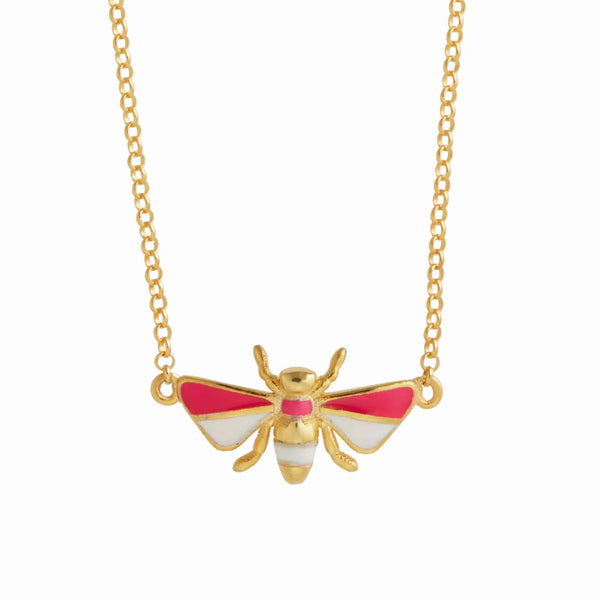 ileana makri Pink & White Bee Necklace