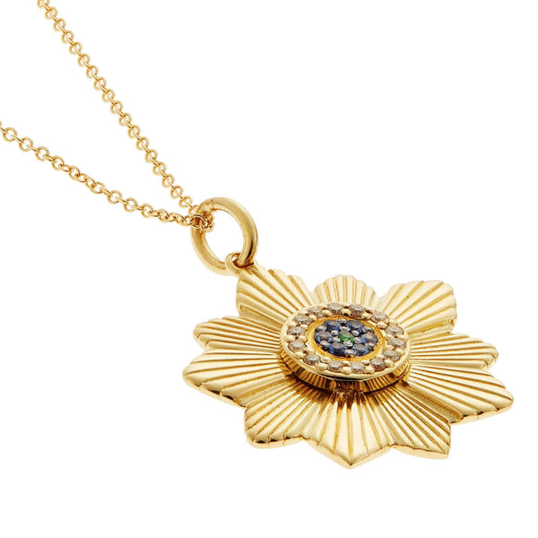 Ileana Makri Pleated Flower Eye Pendant Y
