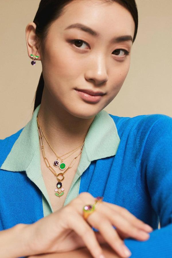 Ileana Makri Purple Amethyst Enamel