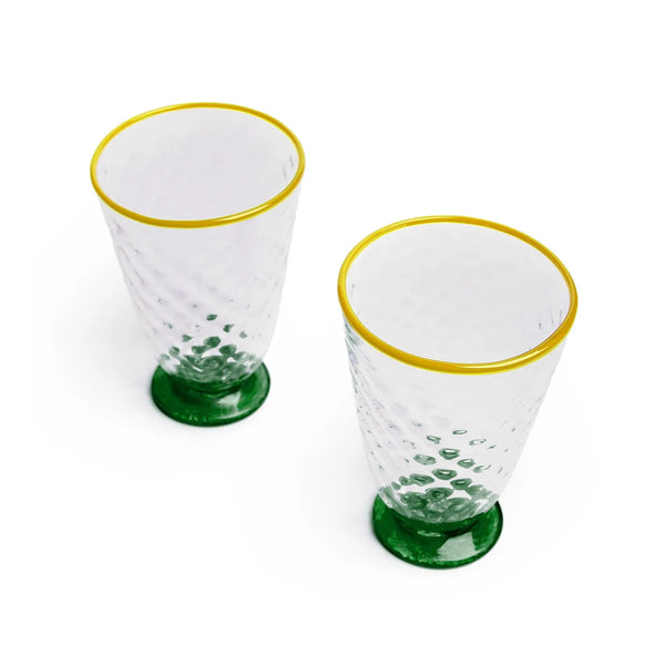 Ileana Makri Quilted Glasses Green (Set Of 2)