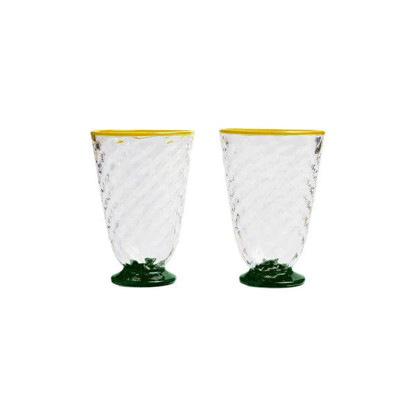 ileana makri Quilted Glasses Green (Set of 2)