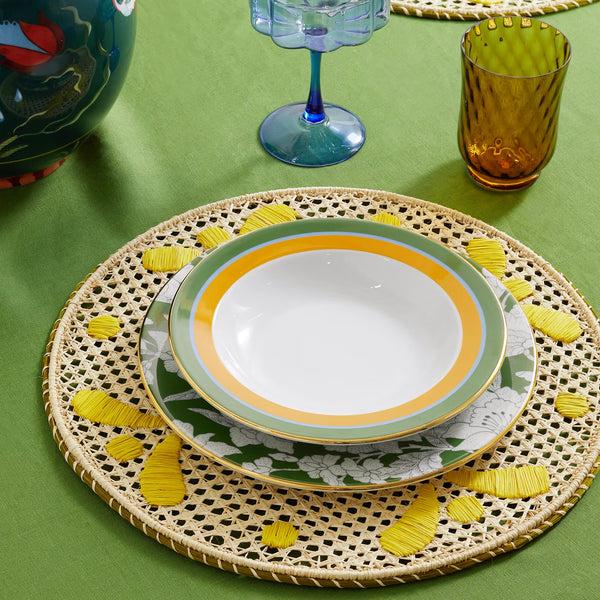 Ileana Makri Raffia Placemats Green (Set Of 2)