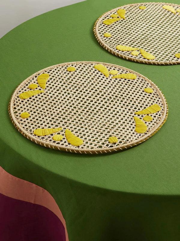 Ileana Makri Raffia Placemats Green (Set Of 2)