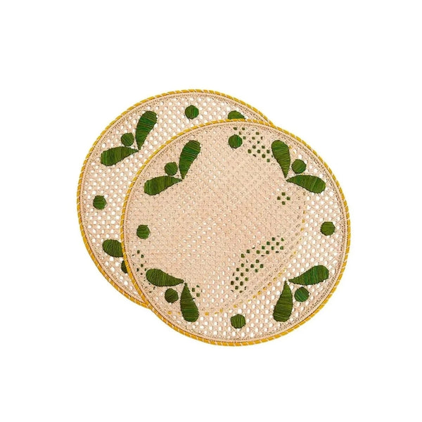 ileana makri Raffia Placemats Green (Set of 2)