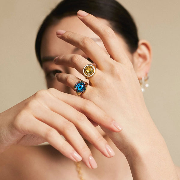 Ileana Makri Rainbow Evil Eye Chevalier Ring