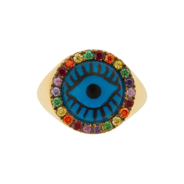 Ileana Makri Rainbow Evil Eye Chevalier Ring