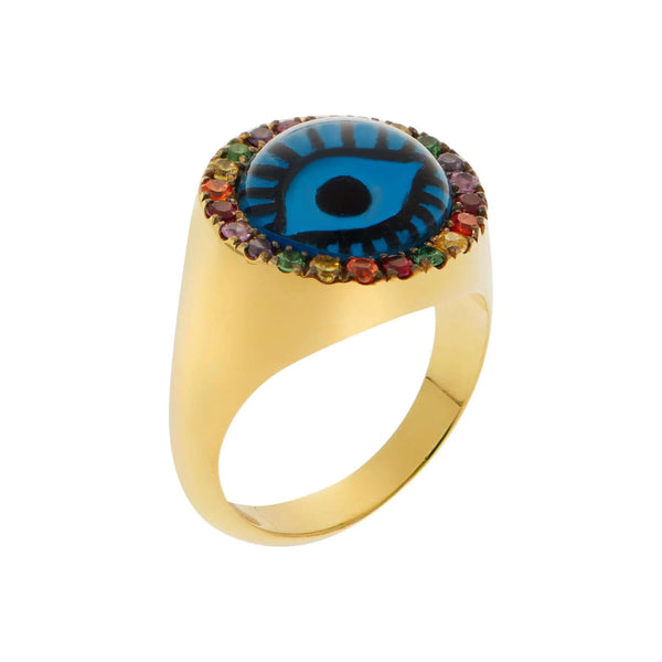Ileana Makri Rainbow Evil Eye Chevalier Ring