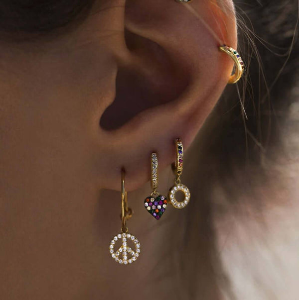 Ileana Makri Rainbow Love Midi Hoops