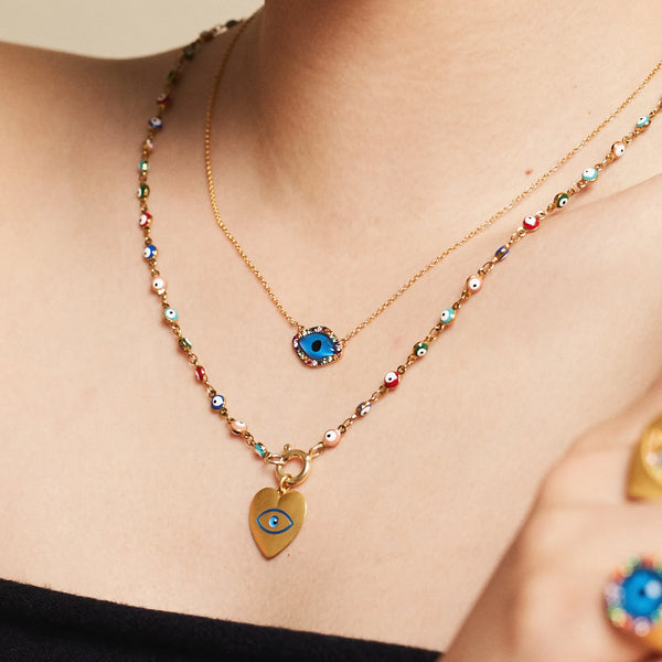 Ileana Makri Rainbow Oval Eye Necklace