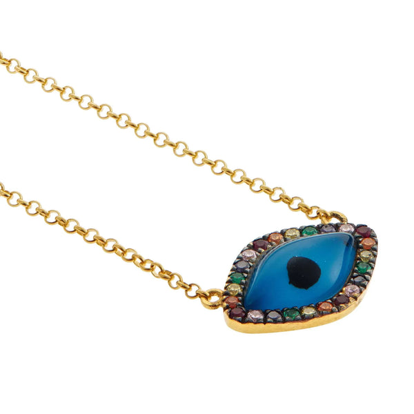 Ileana Makri Rainbow Oval Eye Necklace