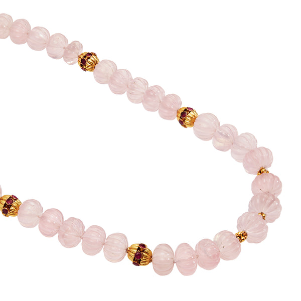 Ileana Makri Rose Quartz Beaded Necklace 211 (87cm)