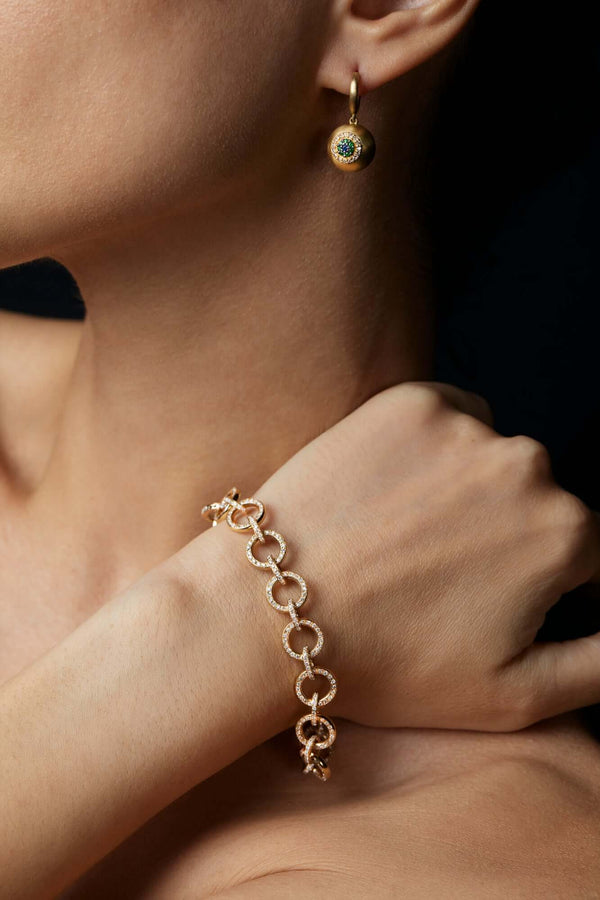 Ileana Makri Round Link Diamond Bracelet Y-D