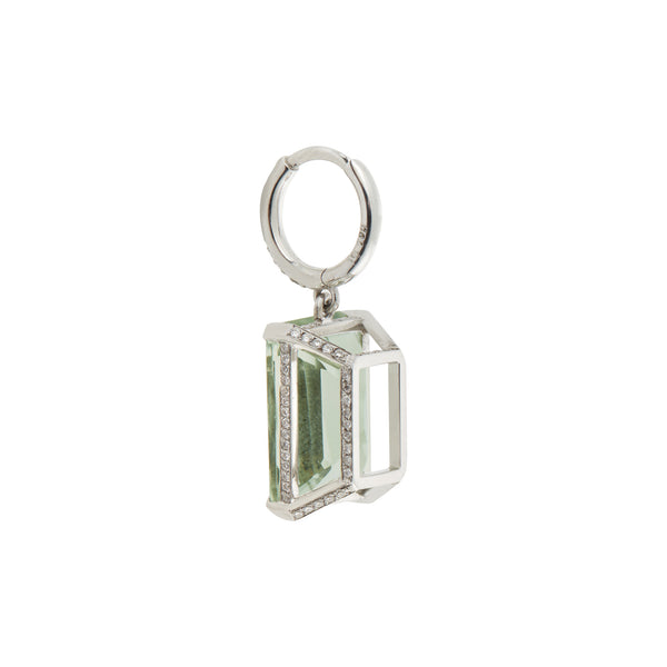 Ileana Makri Royal Crown Green Amethyst Hoops