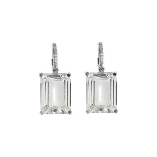 Ileana Makri Royal Crown White Topaz Hoops