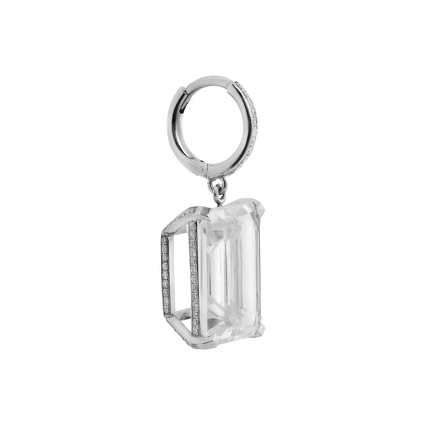 Ileana Makri Royal Crown White Topaz Hoops