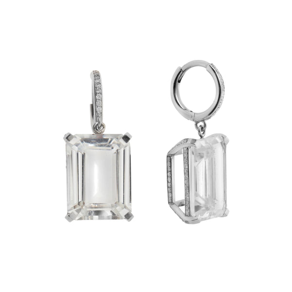 ileana makri Royal Crown White Topaz Hoops